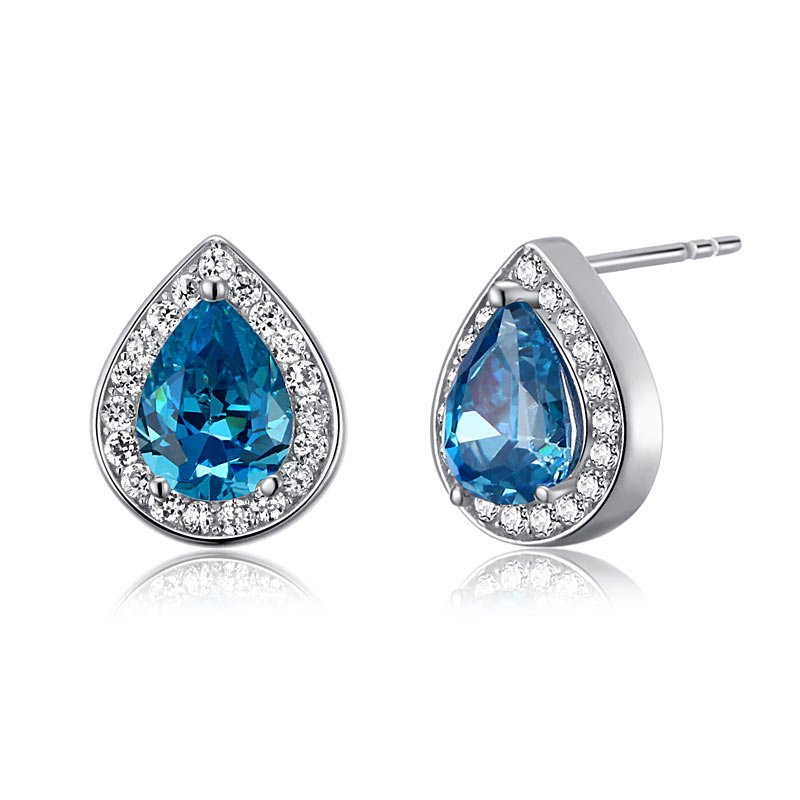The Azure Set - blue pear earrings alternate view