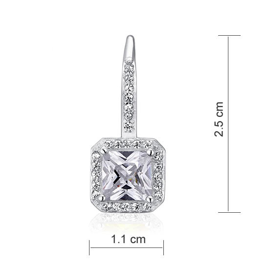 1.5 Carat Simulated Diamond 925 Sterling Silver Dangle Earrings - View 4 | SelinJewels