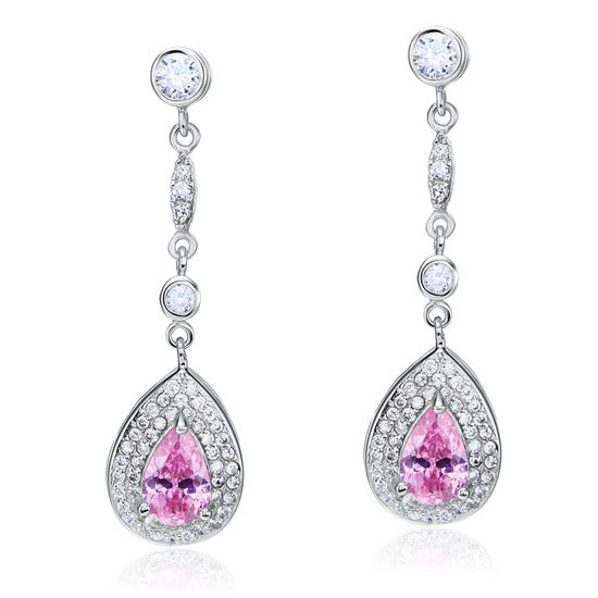 The Blush Set - pink pear earrings alternate view