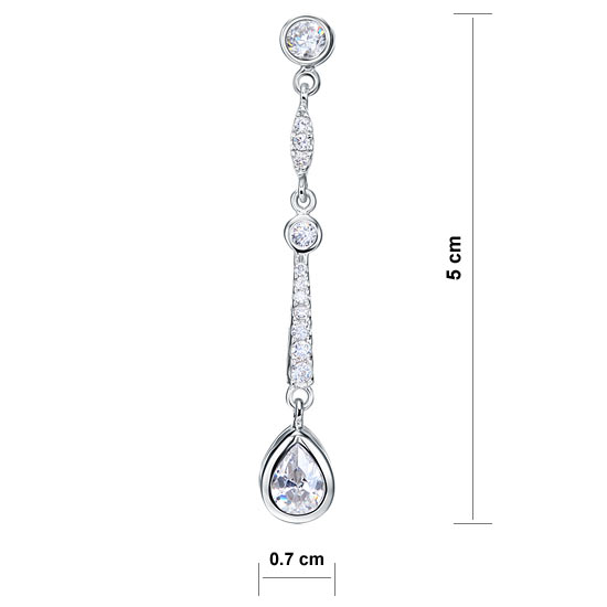 Pear Cut Simulated Diamond 925 Sterling Silver Dangle Earrings - View 4 | SelinJewels