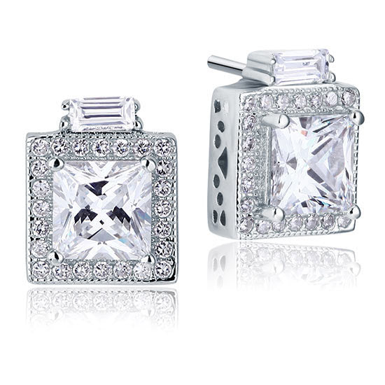 2 Carat Simulated Diamond Vintage Style Stud 925 Sterling Silver Earrings | SelinJewels
