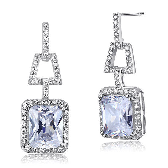 4 Carat Simulated Diamond 925 Sterling Silver Dangle Earrings | SelinJewels