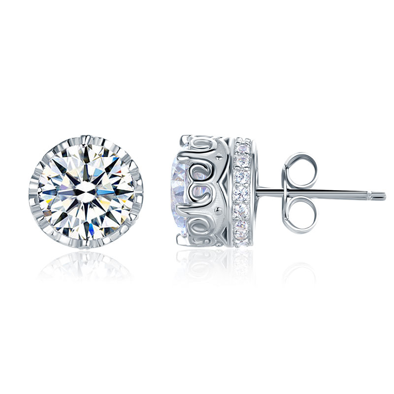 1.5 Carat Vintage Style Stud 925 Sterling Silver Earrings | SelinJewels