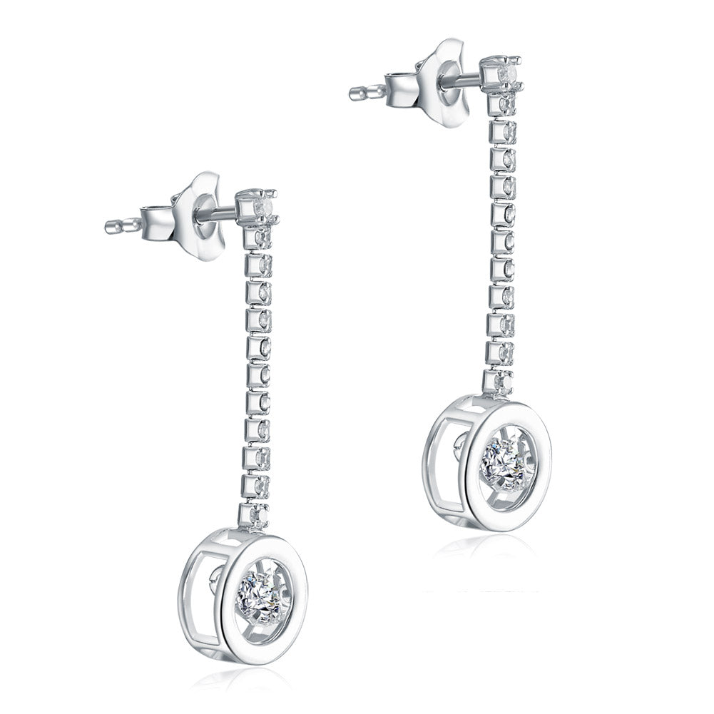 Dancing Stone Earrings Dangle Drop 925 Sterling Silver - View 3 | SelinJewels