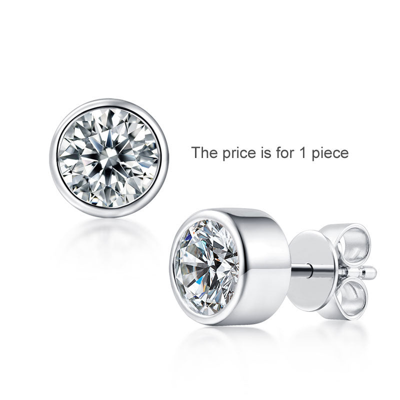 1 Carat Moissanite Diamond Unisex Stud Earring in 925 Sterling Silver - Everyday Fine Jewelry | SelinJewels