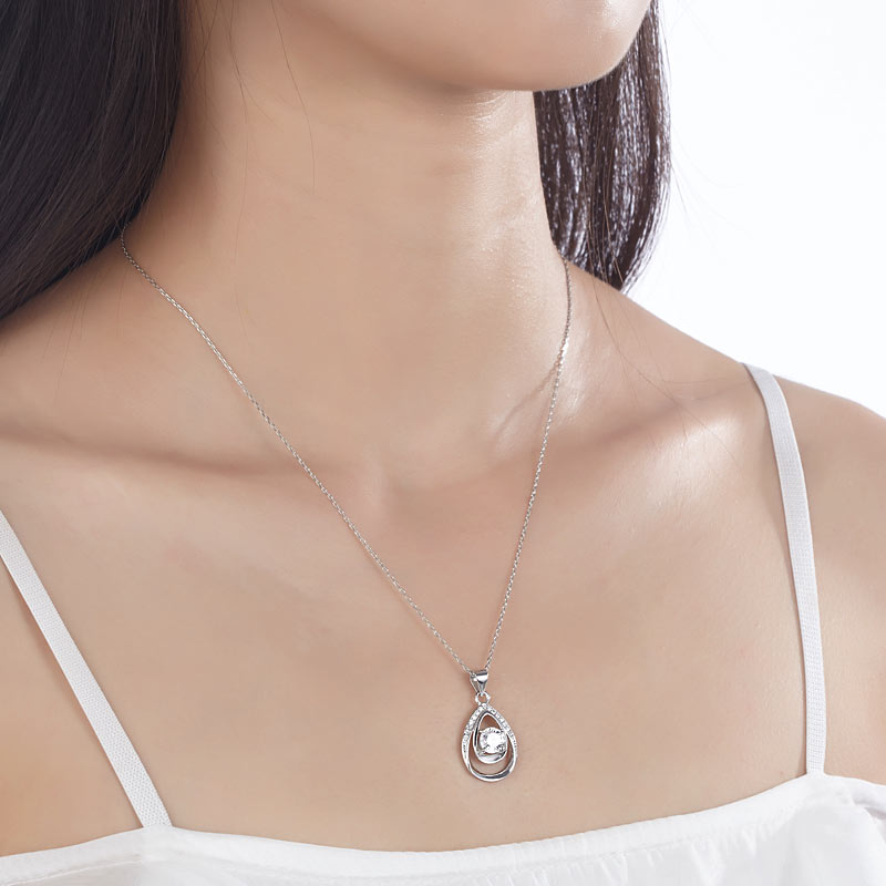 1 Carat Round Cut Bridesmaid Pendant Necklace - View 4 | SelinJewels