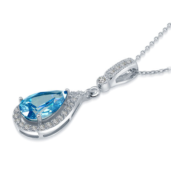 The Azure Set - blue pear necklace alternate view