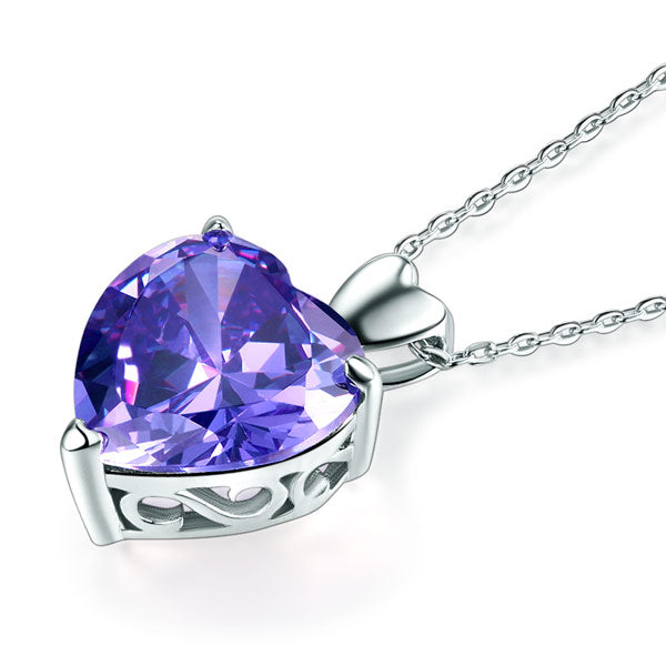 The Violette Set - purple heart necklace alternate view