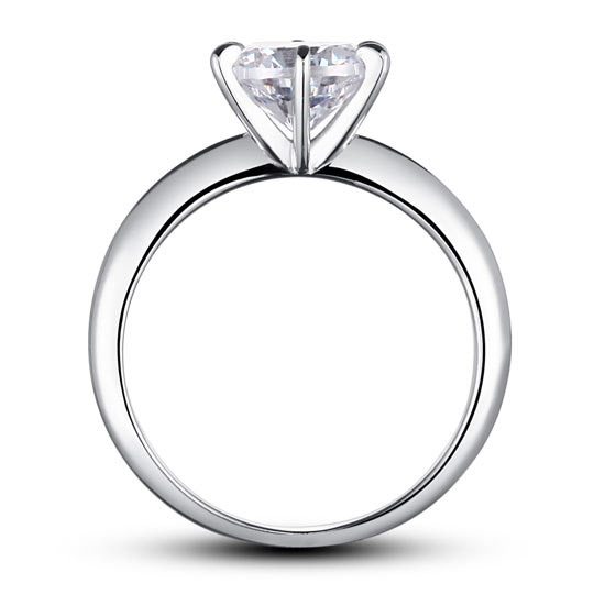 6 Claws Simulated Diamond Engagement Ring - View 4 | SelinJewels
