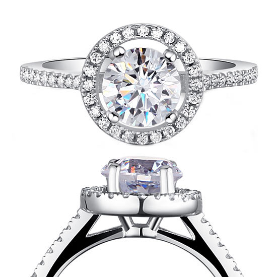 1.25 Carat Round Cut Simulated Diamond 925 Sterling Silver Engagement Ring | SelinJewels