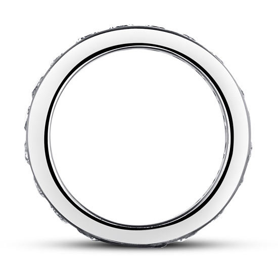 Channel Setting Simulated Diamond Eternity Band Ring - View 4 | SelinJewels