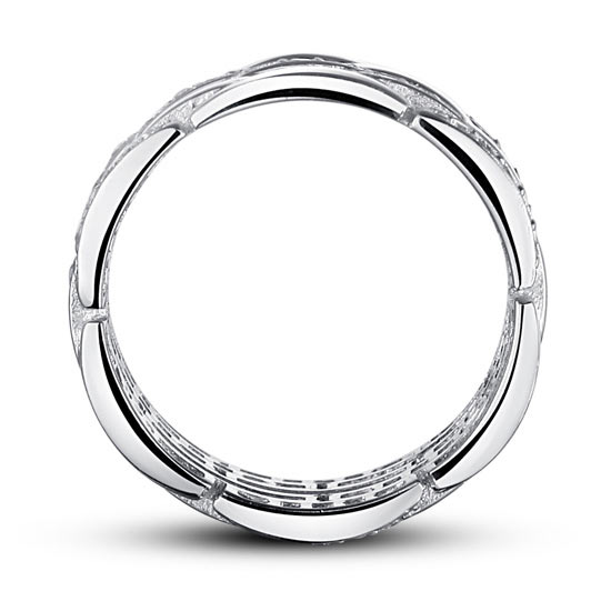 Simulated Diamond 1cm Band Wedding Ring - View 4 | SelinJewels