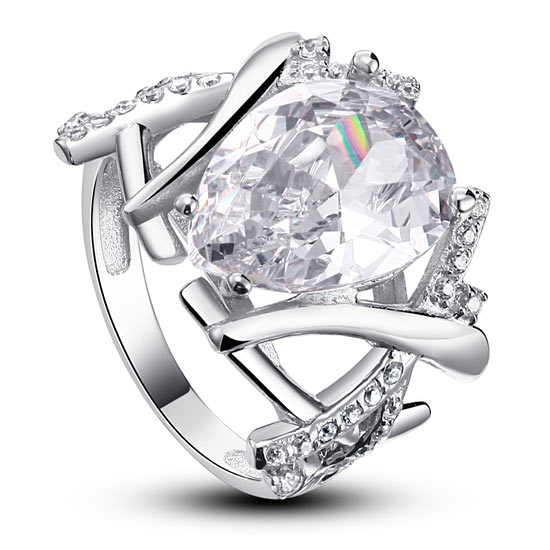 Clear pear ring XFR8018