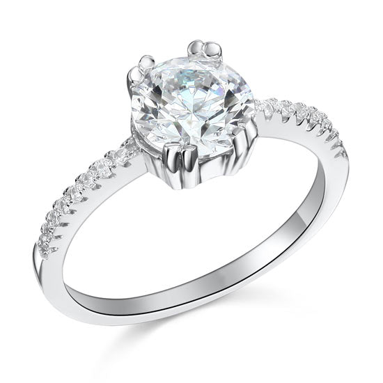 2 Carat Simulated Diamond Engagement Ring 925 Sterling Silver | SelinJewels