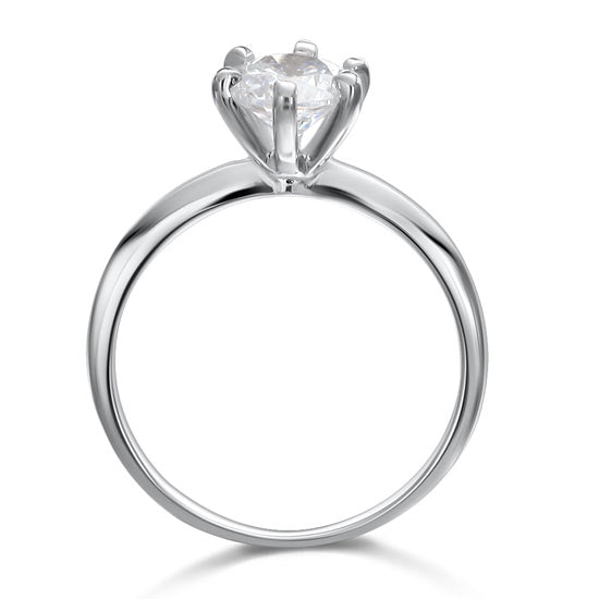 1 Carat Simulated Diamond Engagement Ring - View 3 | SelinJewels