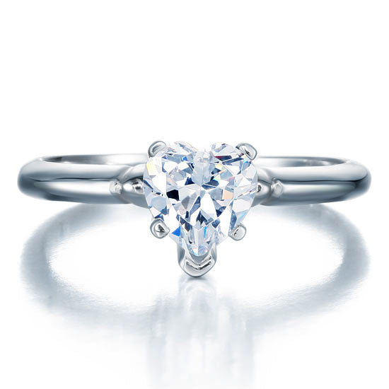 1.5 Carat Heart Cut Simulated Diamond Engagement Ring 925 Sterling Silver | SelinJewels