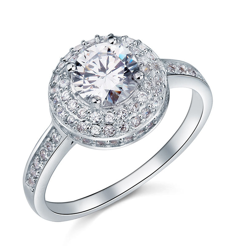 1 Carat Round Cut Simulated Diamond Wedding Engagement Ring 925 Sterling Silver | SelinJewels