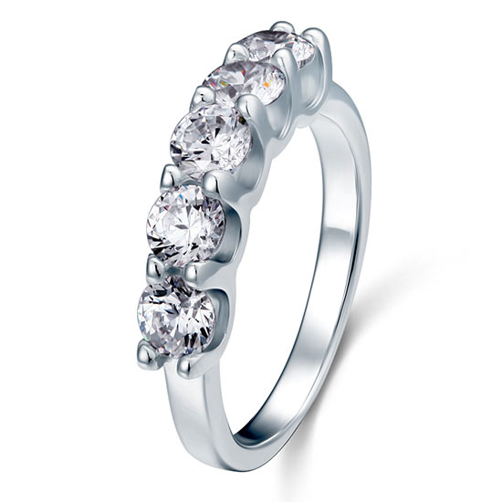 1.25 Carat Five Stone Simulated Diamond Bridal Ring - View 5 | SelinJewels