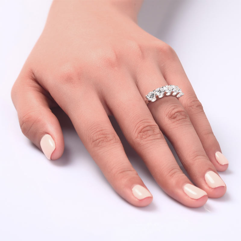 1.25 Carat Five Stone Simulated Diamond Bridal Ring - View 2 | SelinJewels
