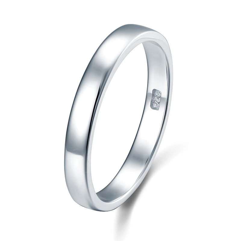 Classic Plain Solid Sterling 925 Silver Wedding Band Ring | SelinJewels