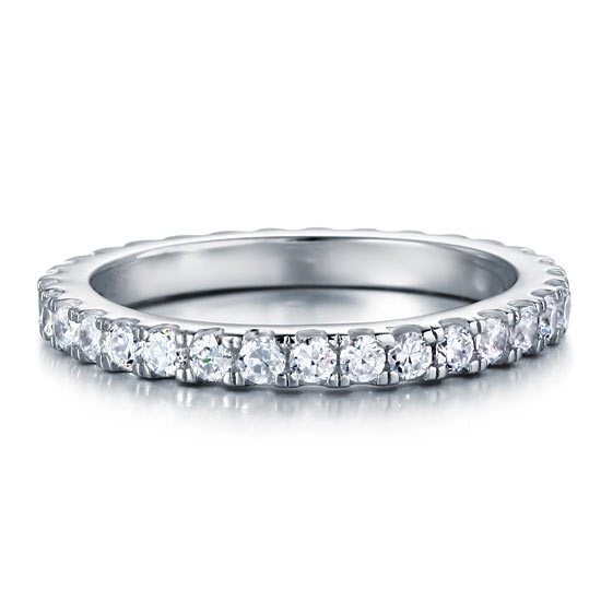 Eternity Ring Simulated Diamond Wedding Band - View 3 | SelinJewels