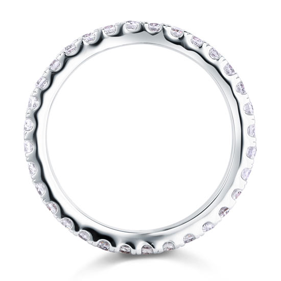 Eternity Ring Simulated Diamond Solid Sterling 925 Silver Wedding Band