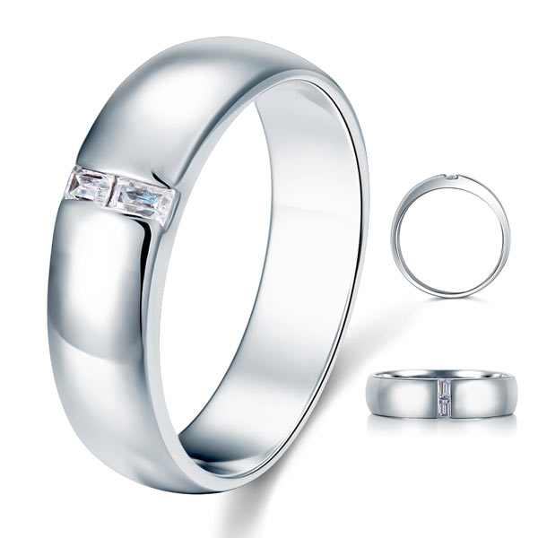 Men's Wedding Band Solid Sterling 925 Silver Ring | SelinJewels