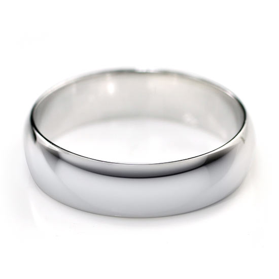 High Polished Plain Men's Solid Sterling Silver Ring - View 2 | SelinJewels
