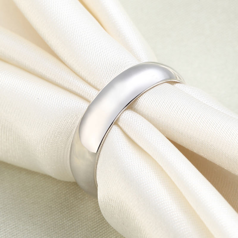 High Polished Plain Men's Solid Sterling Silver Ring - View 3 | SelinJewels