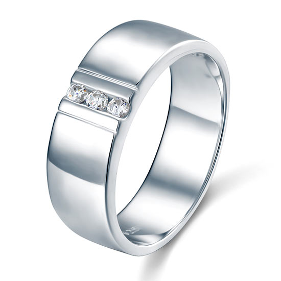 Men's Wedding Band Solid Sterling Silver Ring - View 4 | SelinJewels