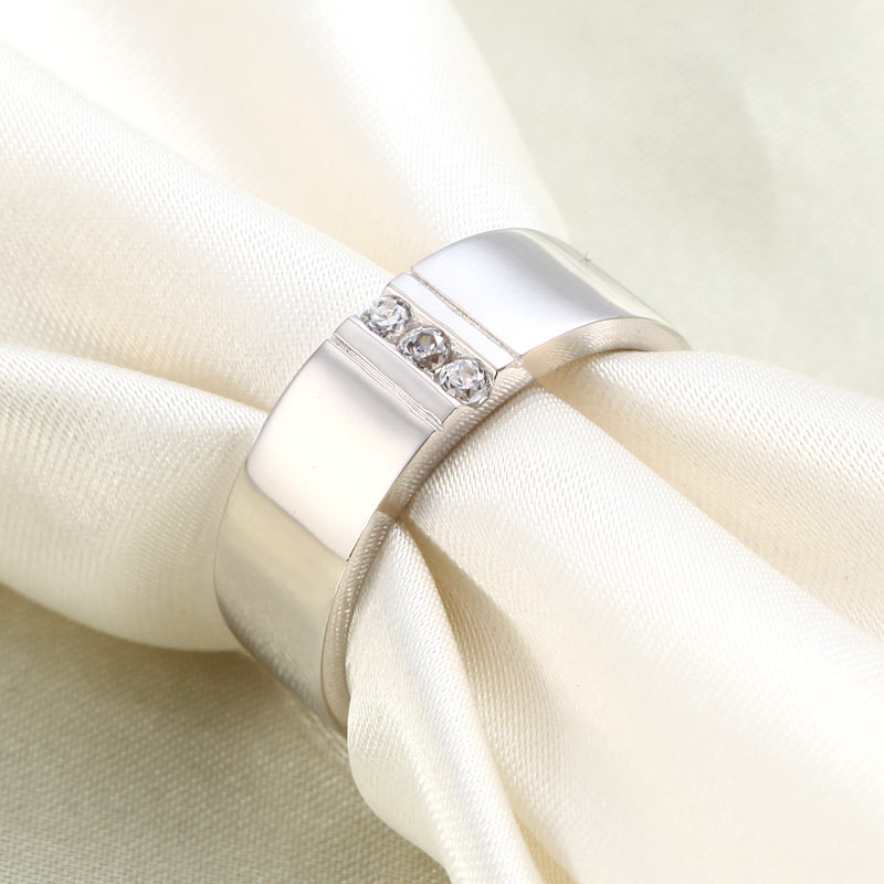 Men's Wedding Band Solid Sterling Silver Ring - View 2 | SelinJewels