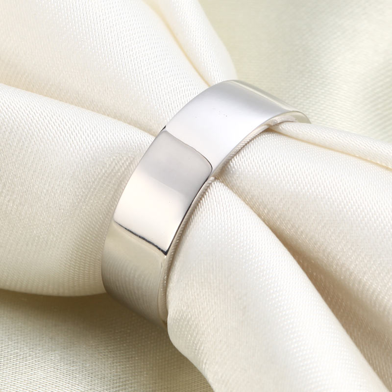 Men's Solid Sterling 925 Silver Wedding Band Ring - View 2 | SelinJewels