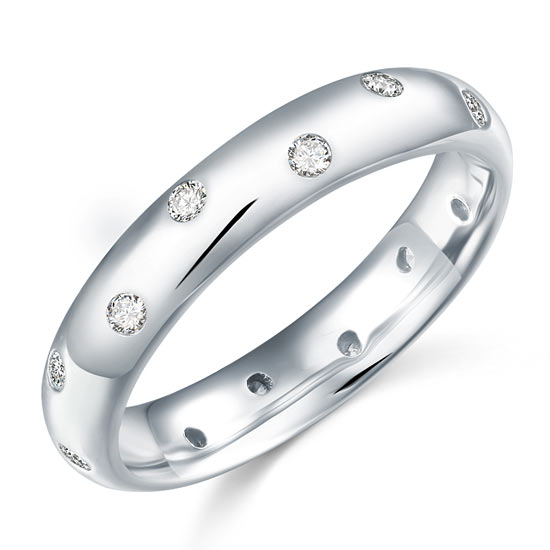 Simulated Diamond Wedding Band Solid Sterling 925 Silver Ring | SelinJewels