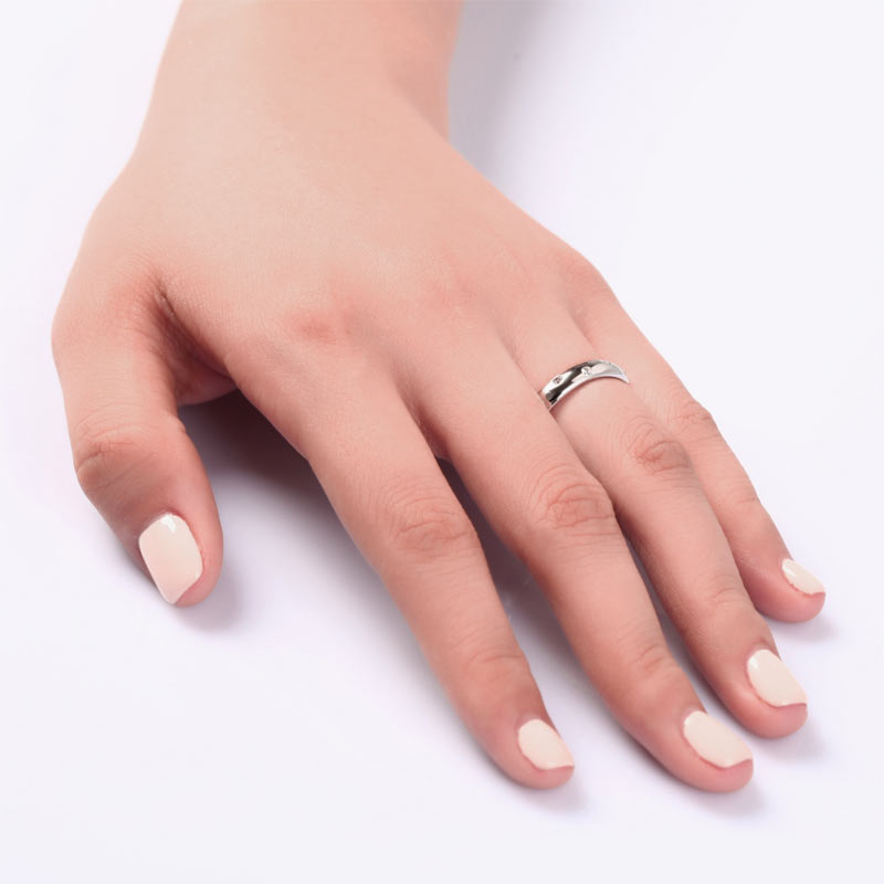 Simulated Diamond Wedding Band Solid Sterling 925 Silver Ring