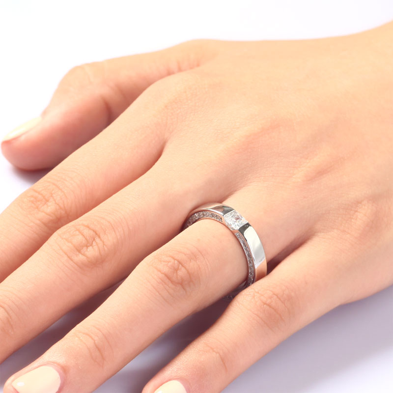 Princess Cut Simulated Diamond Solid Sterling 925 Silver Ring