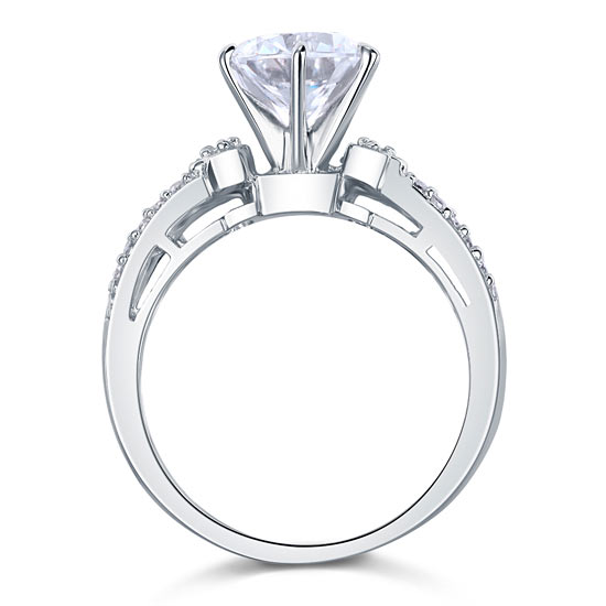 2 Carat Simulated Diamond Solid 925 Sterling Silver Wedding Engagement Ring