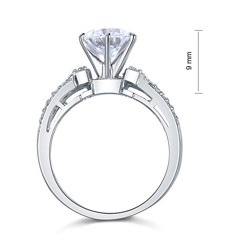 2 Carat Simulated Diamond Wedding Engagement Ring - View 4 | SelinJewels