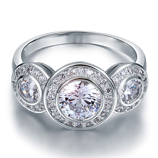 Art Deco 2.5 Carat Simulated Diamond Engagement Ring - View 3 | SelinJewels