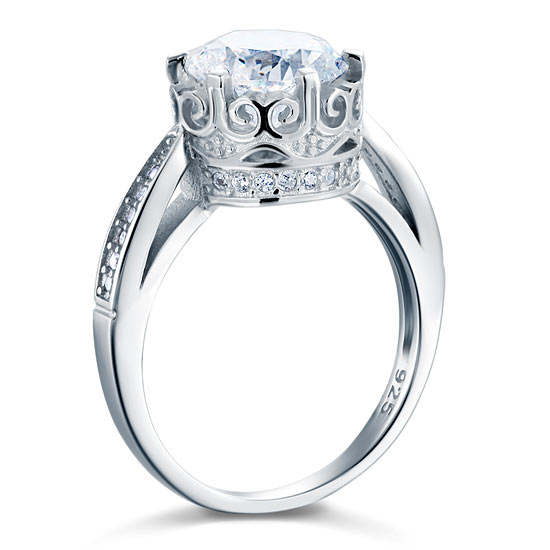 Vintage Style 2.5 Ct Solid 925 Sterling Silver Wedding Engagement Ring Jewelry