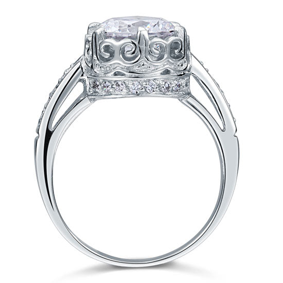 Vintage Style 2.5 Ct Solid 925 Sterling Silver Wedding Engagement Ring Jewelry