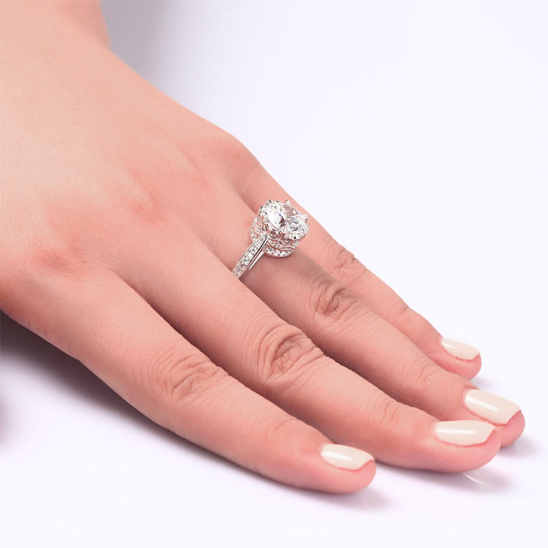 Vintage Style 2.5 Ct Solid 925 Sterling Silver Wedding Engagement Ring Jewelry