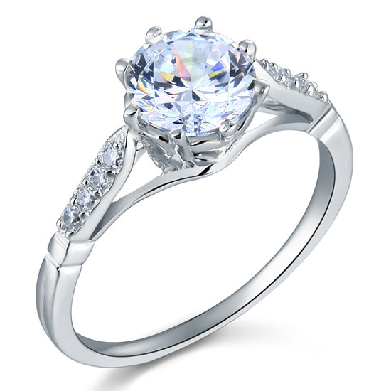 2 Carat Round Cut Ring Solid 925 Sterling Silver Wedding Anniversary Engagement | SelinJewels