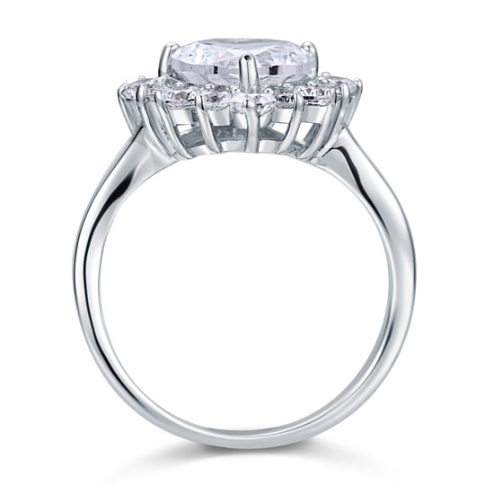 2.5 Carat Heart Cut 925 Sterling Silver Wedding Promise Engagement Ring