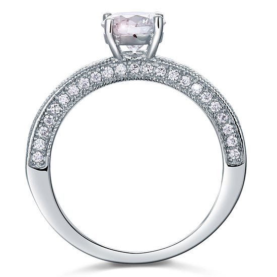 Vintage Style 1.25 Carat Simulated Diamond Solid 925 Sterling Silver Bridal Wedding Engagement Ring