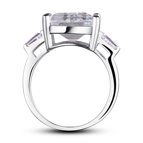 Princess Cut Simulated Diamond 925 Sterling Silver Luxury Ring - View 4 | SelinJewels