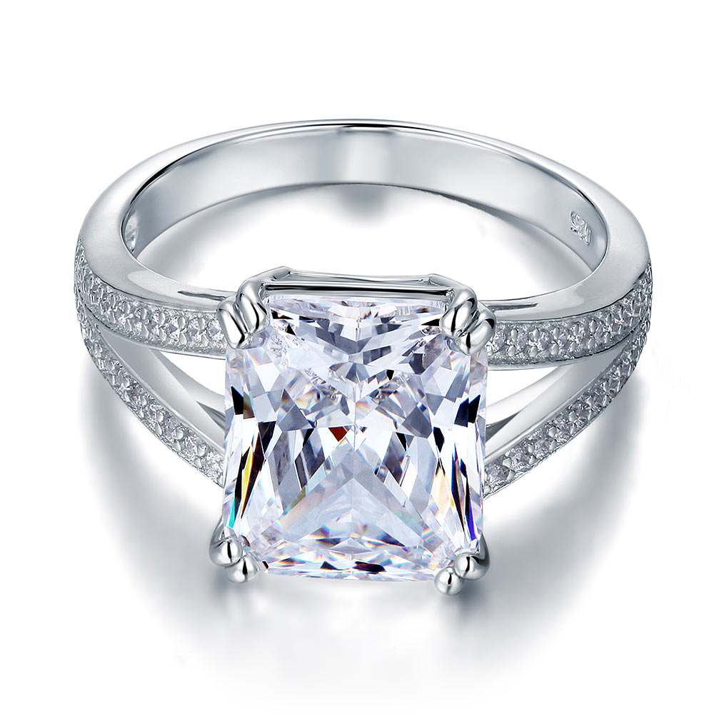 Solid 925 Sterling Silver Luxury Ring 6 Carat - View 3 | SelinJewels