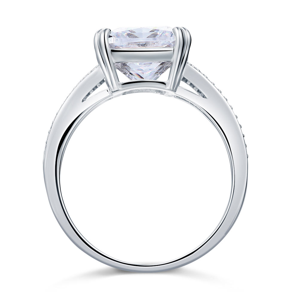 Solid 925 Sterling Silver Luxury Ring Anniversary 6 Carat Simulated Diamante