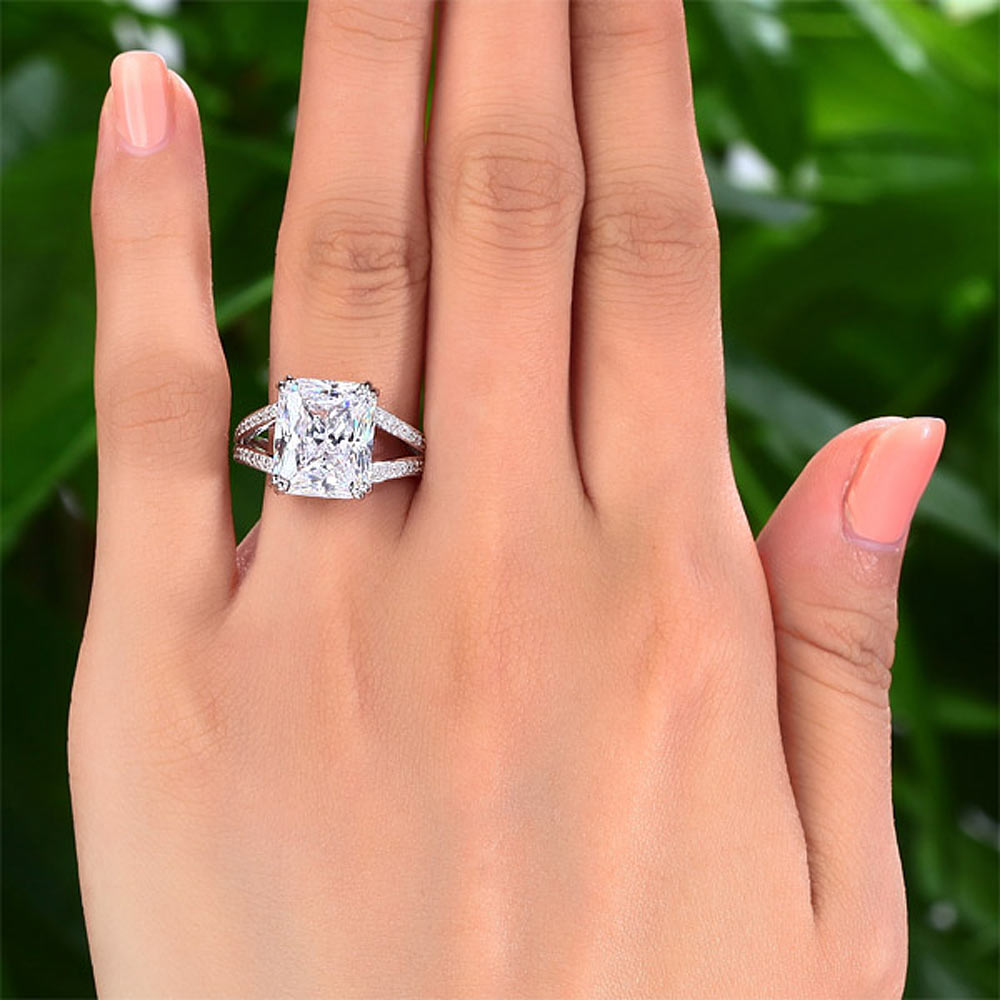 Solid 925 Sterling Silver Luxury Ring 6 Carat - View 2 | SelinJewels