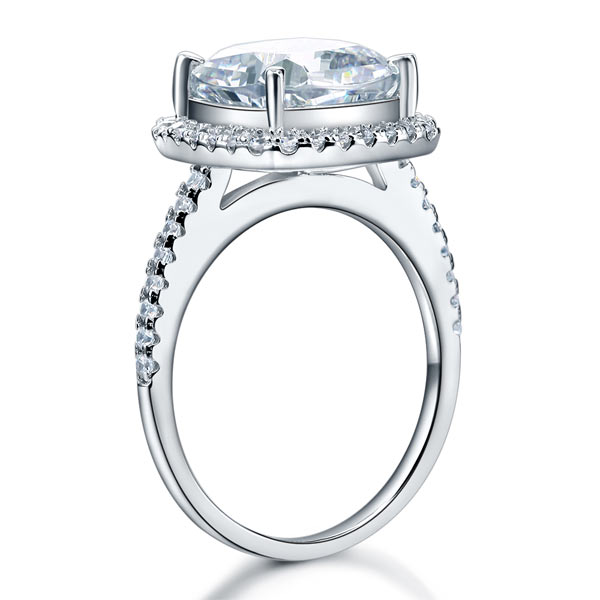 925 Sterling Silver Wedding Ring 5 Carat Diamond - View 4 | SelinJewels