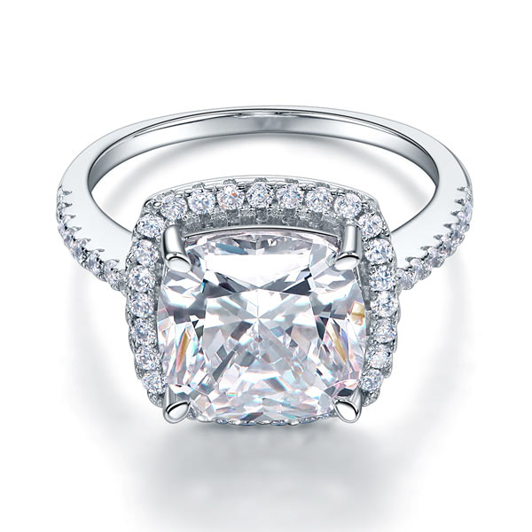 925 Sterling Silver Wedding Ring 5 Carat Diamond - View 3 | SelinJewels